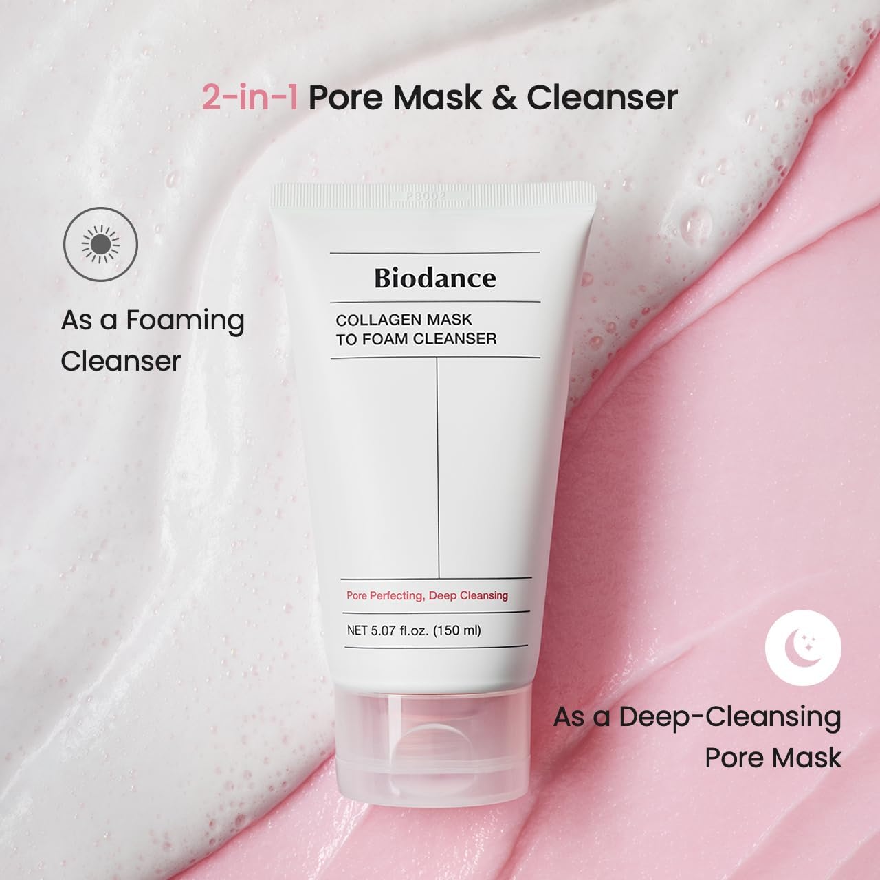 Biodance 2-in-1 Collagen Mask to Foam Cleanser | Deep Pore Cleanse + Hydration