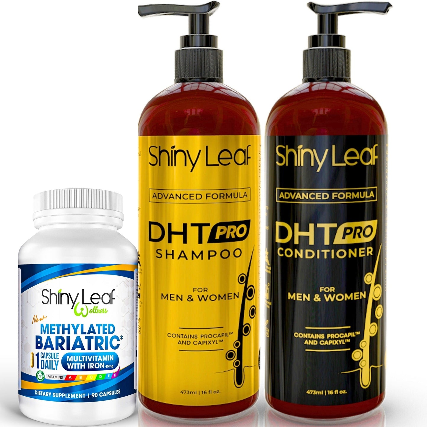 Bariatric Hair Care Bundle | Multivitamin with Iron + DHT Pro Shampoo & Conditioner