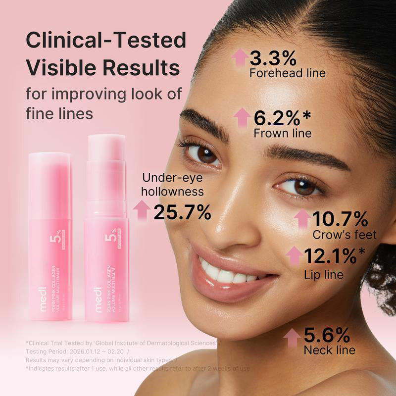 PDRN Pink Collagen Volume Multi Balm | Anti-Aging Stick for Eyes, Neck & Lips