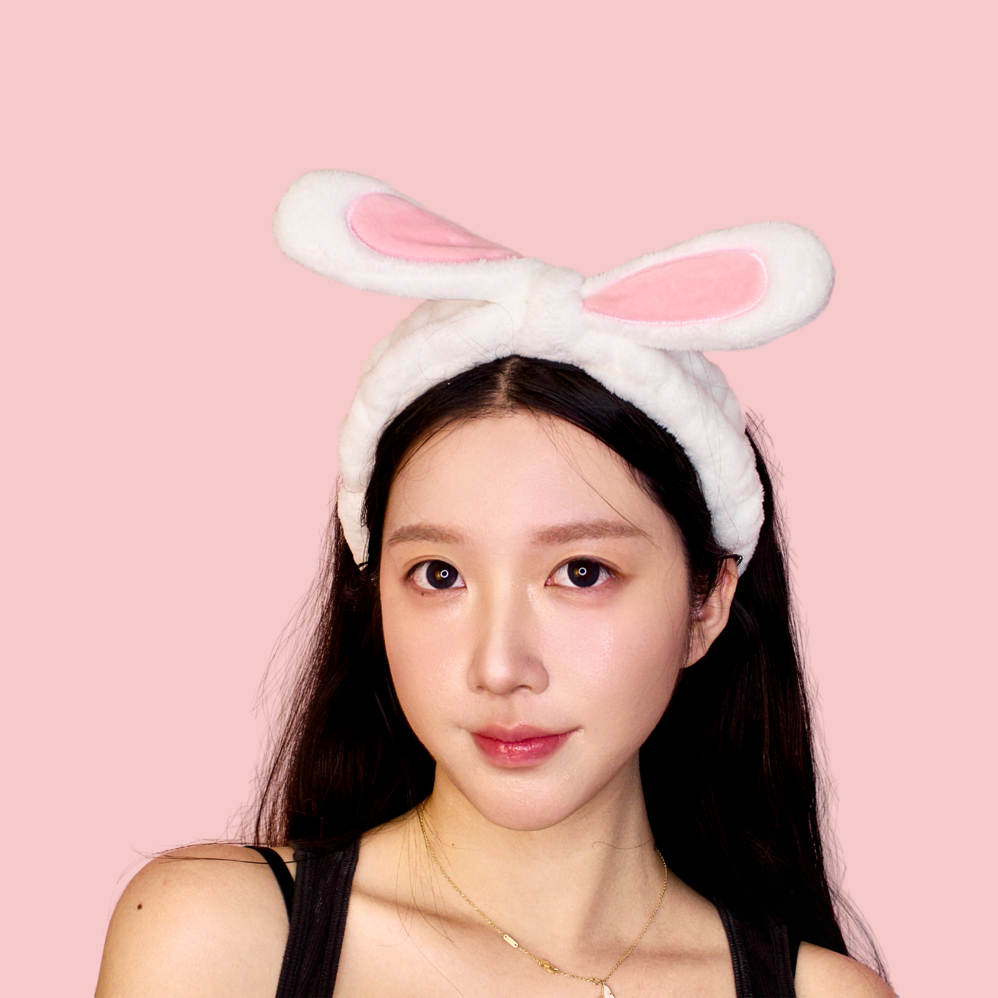 Double the Fluff Microfiber BunnyWrap Headband Duo – Pink & White Set of 2