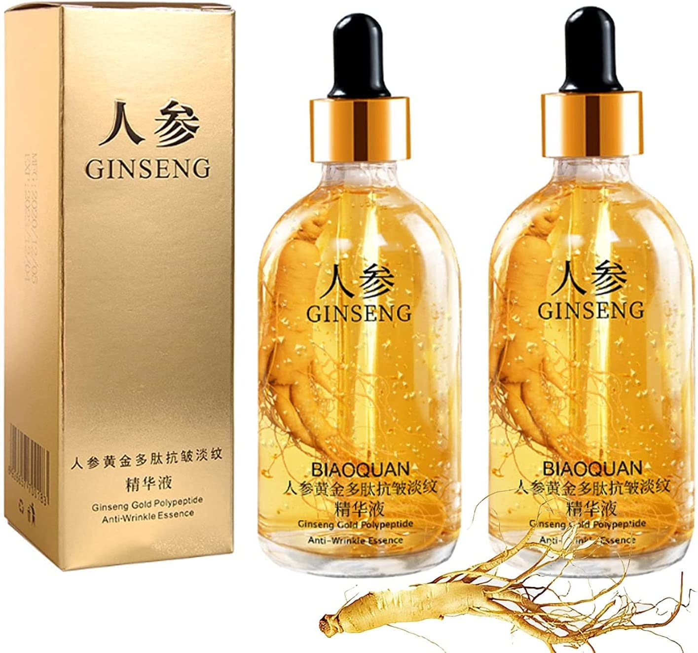 Ginseng Gold Polypeptide Anti-Aging Essence – Firming & Lifting Serum, 2-Pack (100ml)