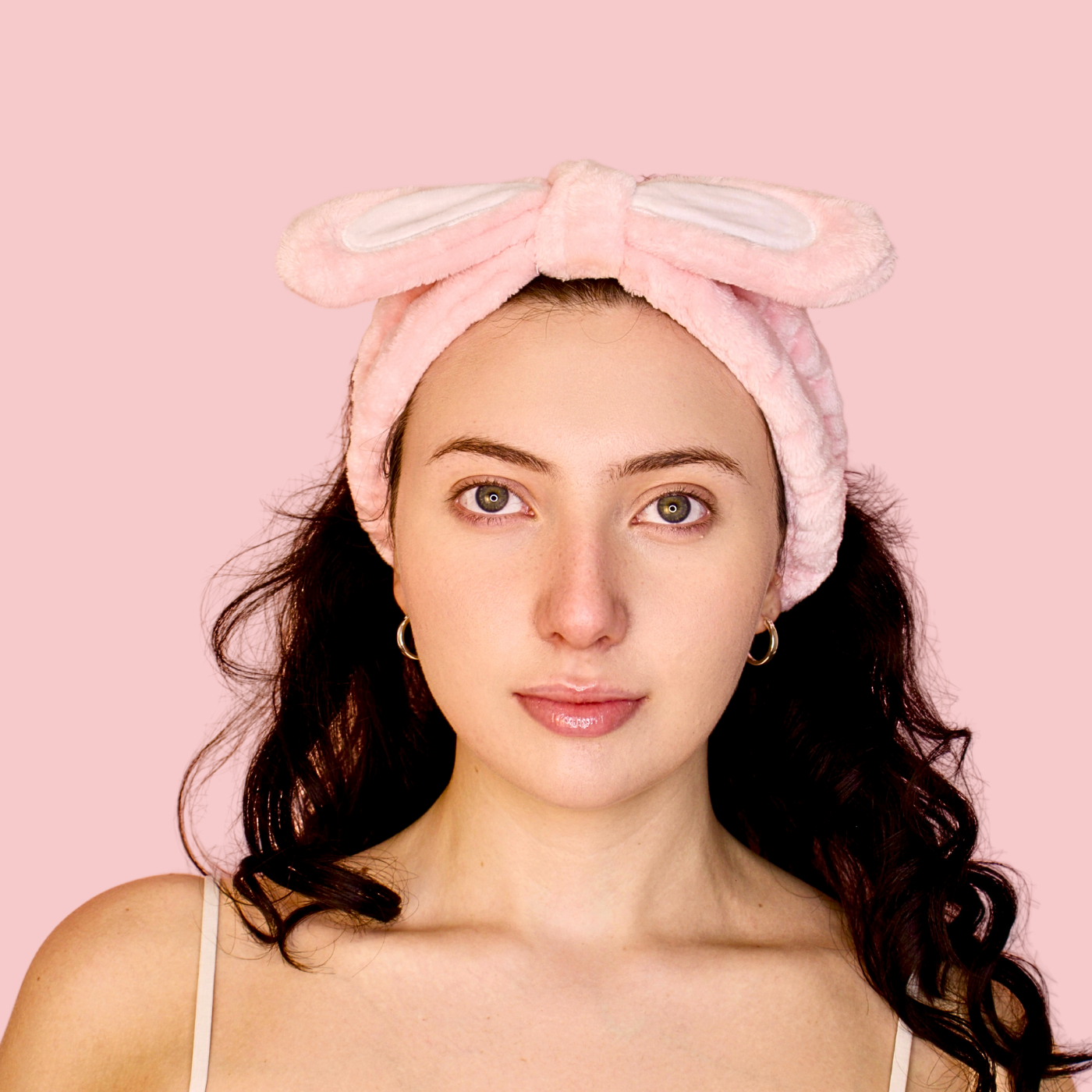 Double the Fluff Microfiber BunnyWrap Headband Duo – Pink & White Set of 2
