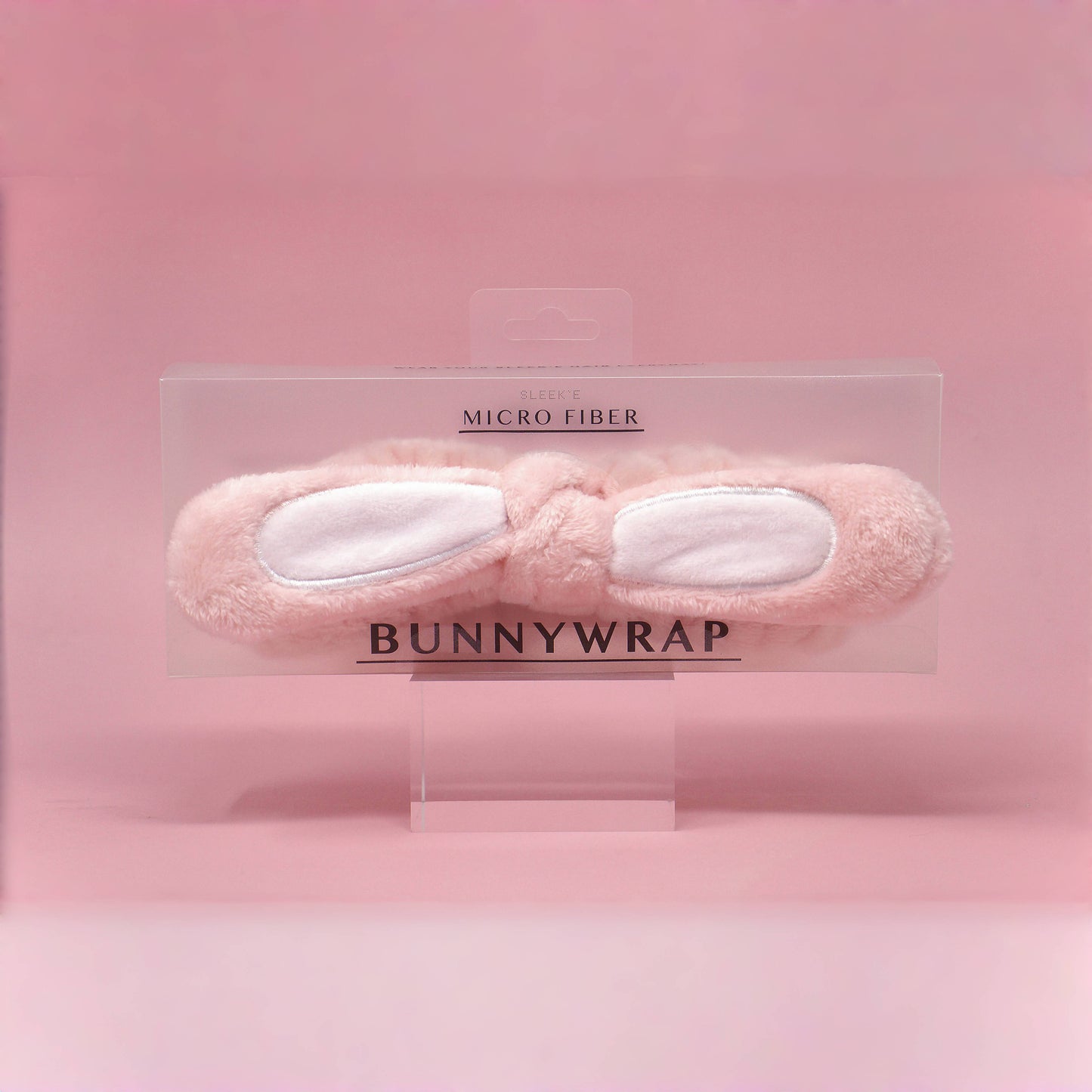 Double the Fluff Microfiber BunnyWrap Headband Duo – Pink & White Set of 2