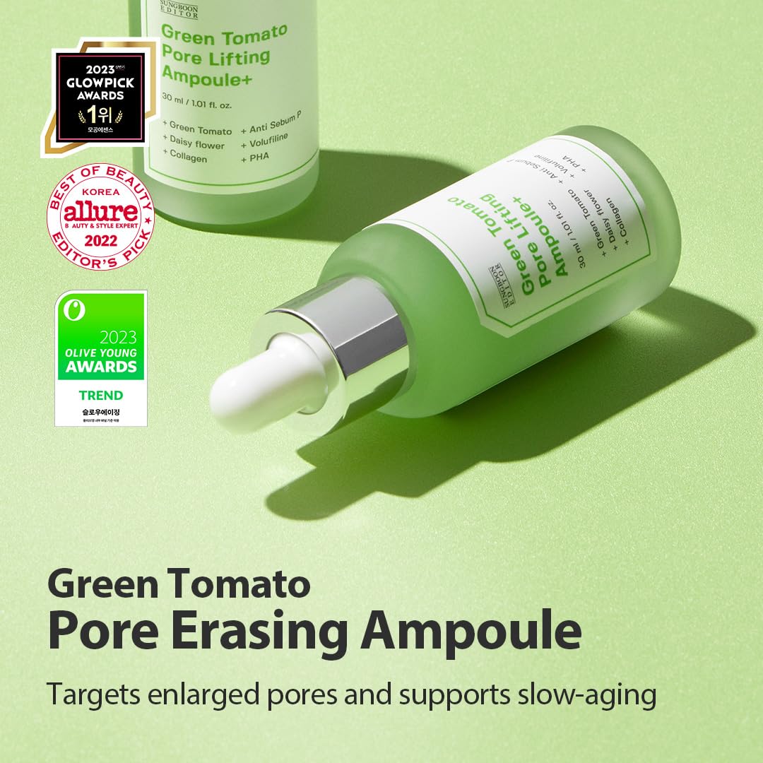 Sungboon Editor Green Tomato Pore Lifting Ampoule+ – Pore Minimizing Serum