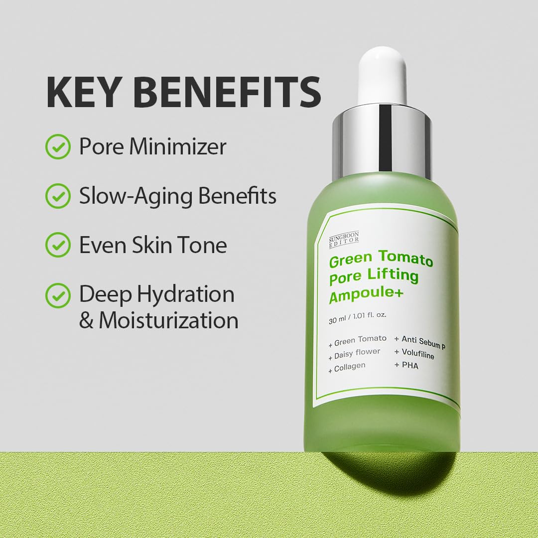 Sungboon Editor Green Tomato Pore Lifting Ampoule+ – Pore Minimizing Serum