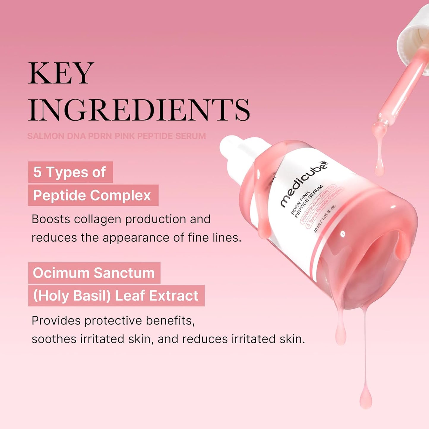 Medicube PDRN Pink Peptide Serum | Salmon Collagen + Hyaluronic Acid