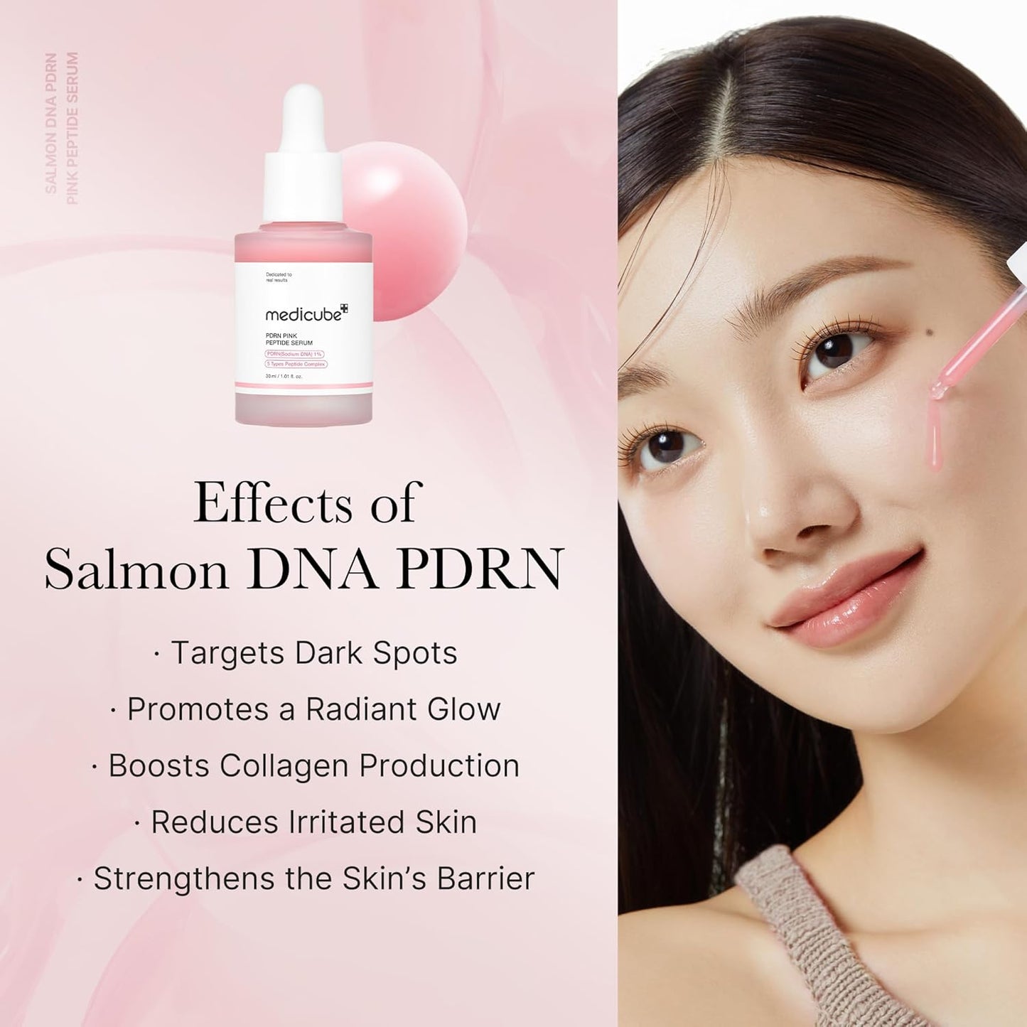 Medicube PDRN Pink Peptide Serum | Salmon Collagen + Hyaluronic Acid