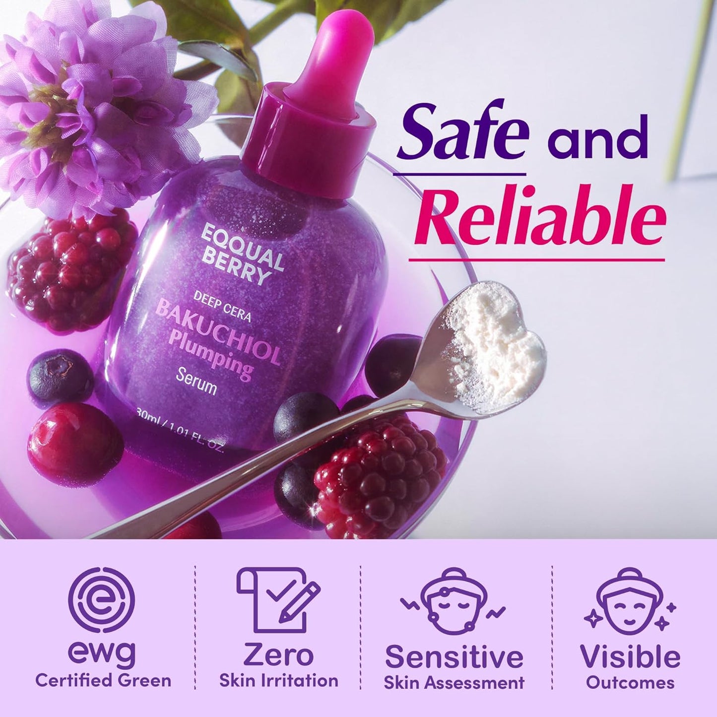 EQQUALBERRY Deep Cera Bakuchiol Plumping Serum | 5-Ceramide Barrier Repair