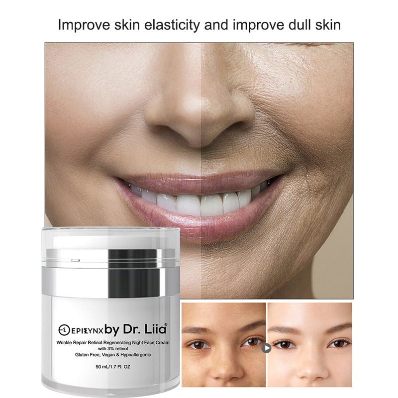Wrinkle Repair Retinol Night Cream – Vegan & Gluten-Free Anti-Aging Moisturizer | 50ml