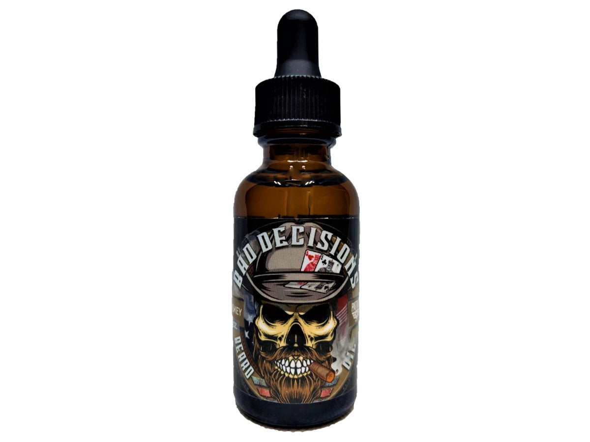 Bad Decisions 1oz Natural Beard Oil – Cedar, Sandalwood & American Bourbon