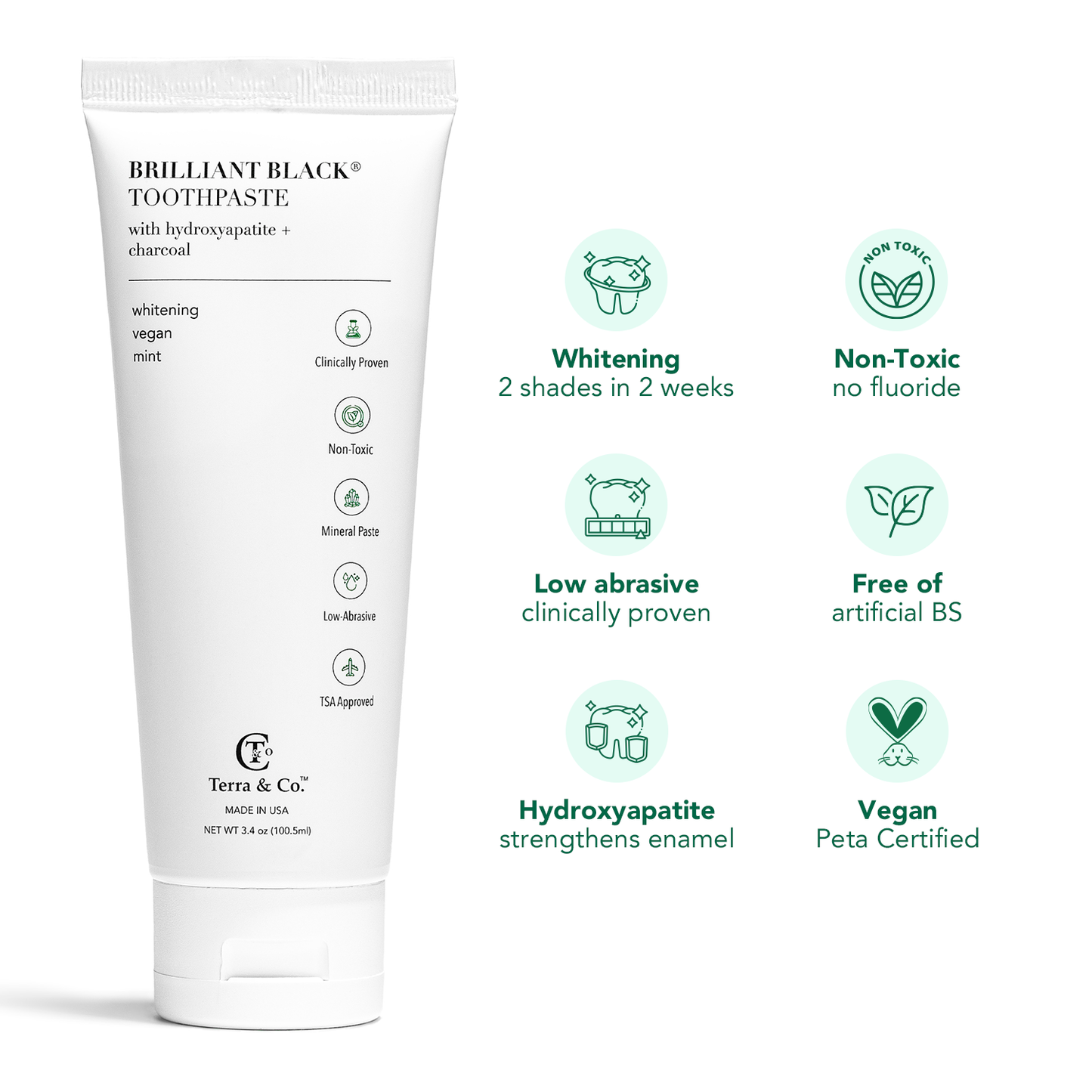 Brilliant Black® Toothpaste | Fluoride-Free Activated Charcoal Whitening