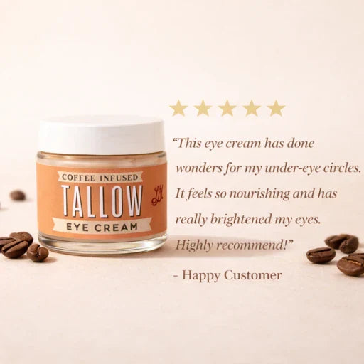 Coffee-Infused Tallow Eye Cream | Brighten, Firm & De-Puff Naturally