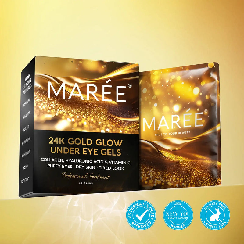 24K Gold Anti-Aging Eye Patches – Hydrogel Under-Eye Masks for Dark Circles & Puffiness