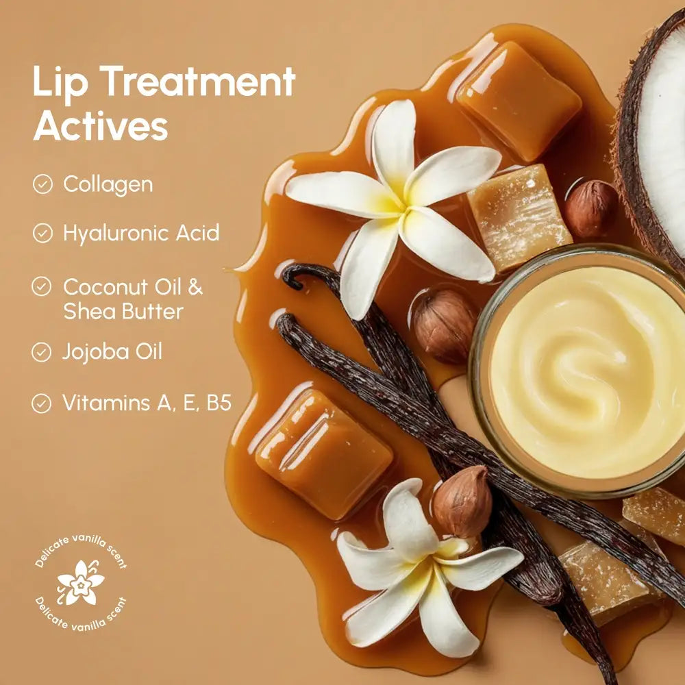 Vanilla Plumping Lip Balm & Moisturizer – Marine Collagen + Hyaluronic Acid