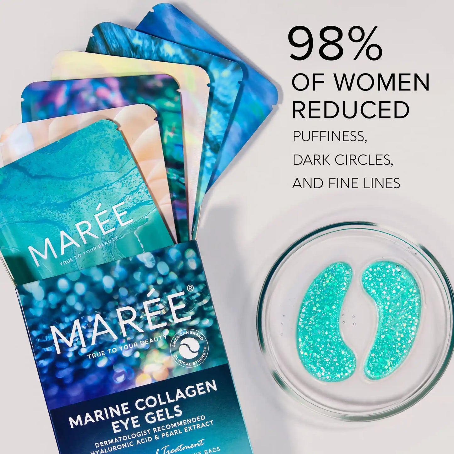 Maree Marine Collagen Eye Patches for Puffy Eyes & Dark Circles