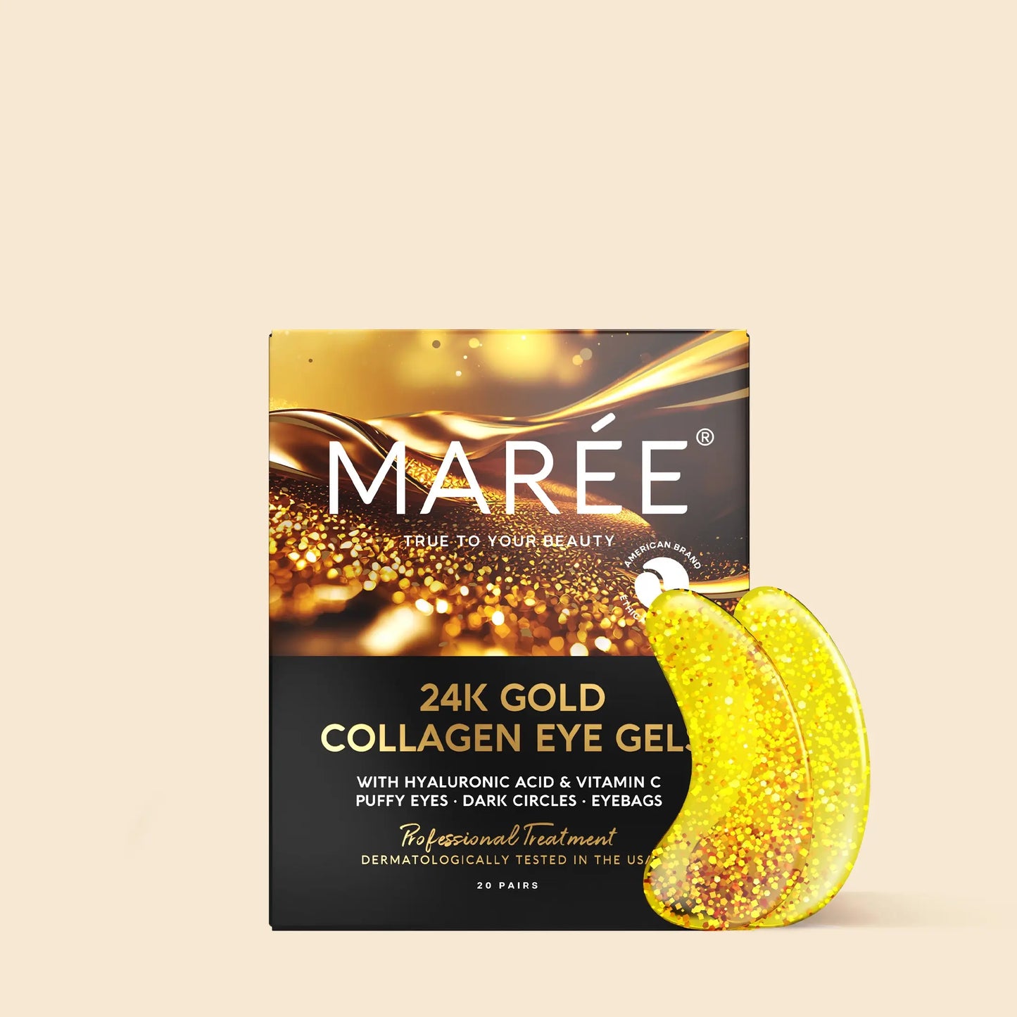 24K Gold Anti-Aging Eye Patches – Hydrogel Under-Eye Masks for Dark Circles & Puffiness