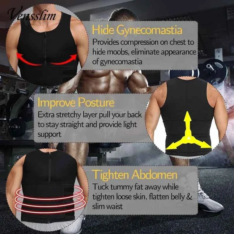 Men’s Slimming Compression Body Shaper Waist Trainer Vest