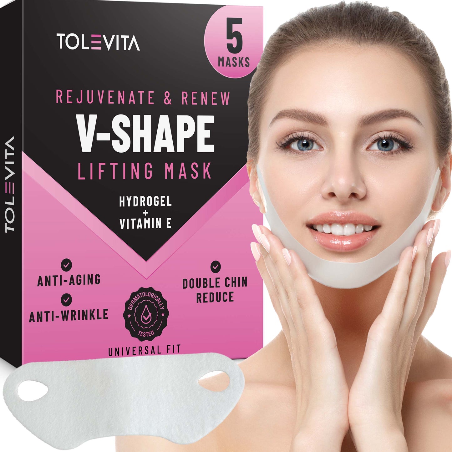 V-Line Lifting Mask by TOLEVITA – Jawline Sculpting & Hydrogel Treatment