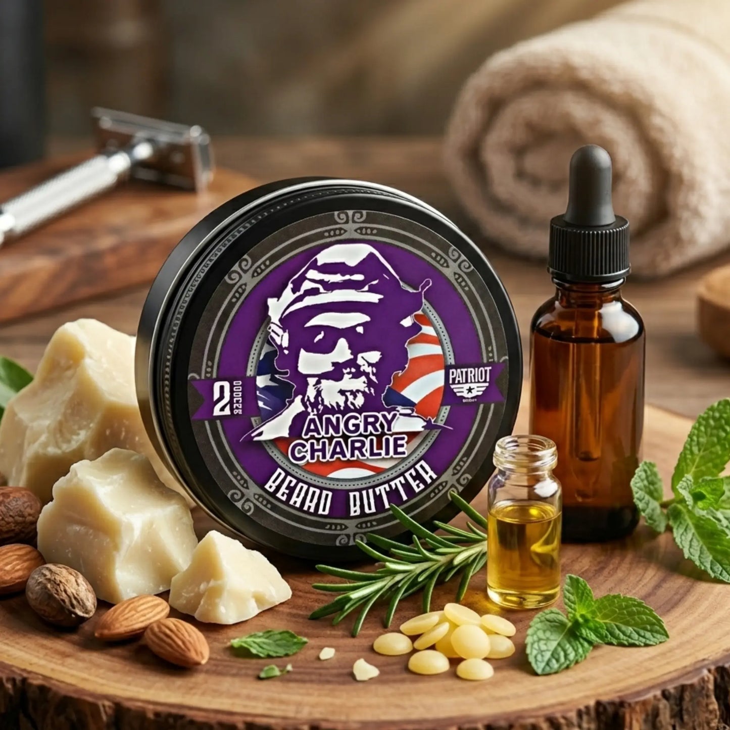 Angry Charlie 2oz Beard Balm – Vanilla & Cedarwood