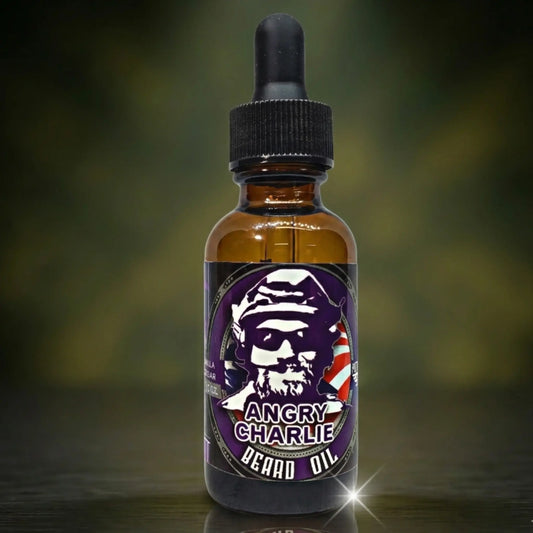 Angry Charlie 1oz Beard Oil – Vanilla & Cedar Barbershop Scent