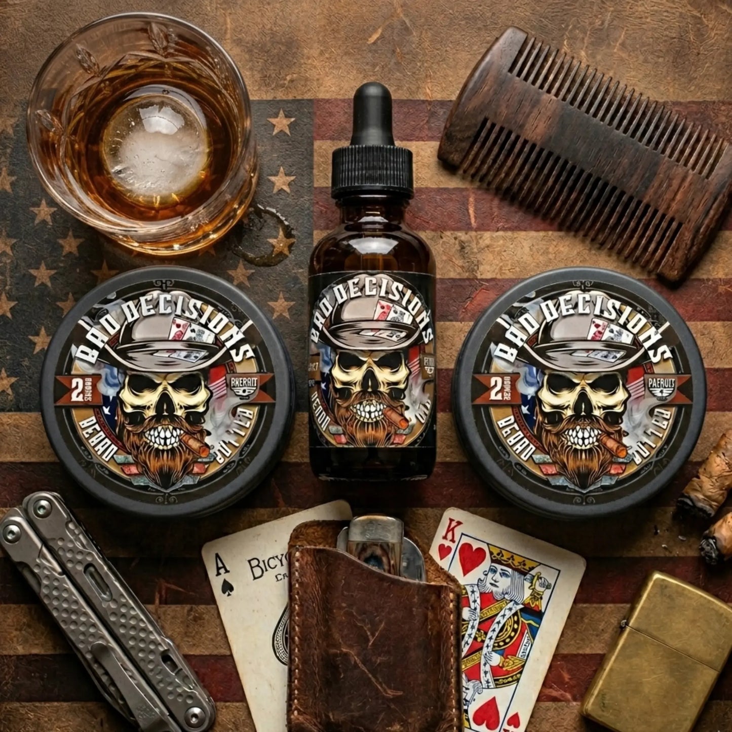 Bad Decisions 1oz Natural Beard Oil – Cedar, Sandalwood & American Bourbon