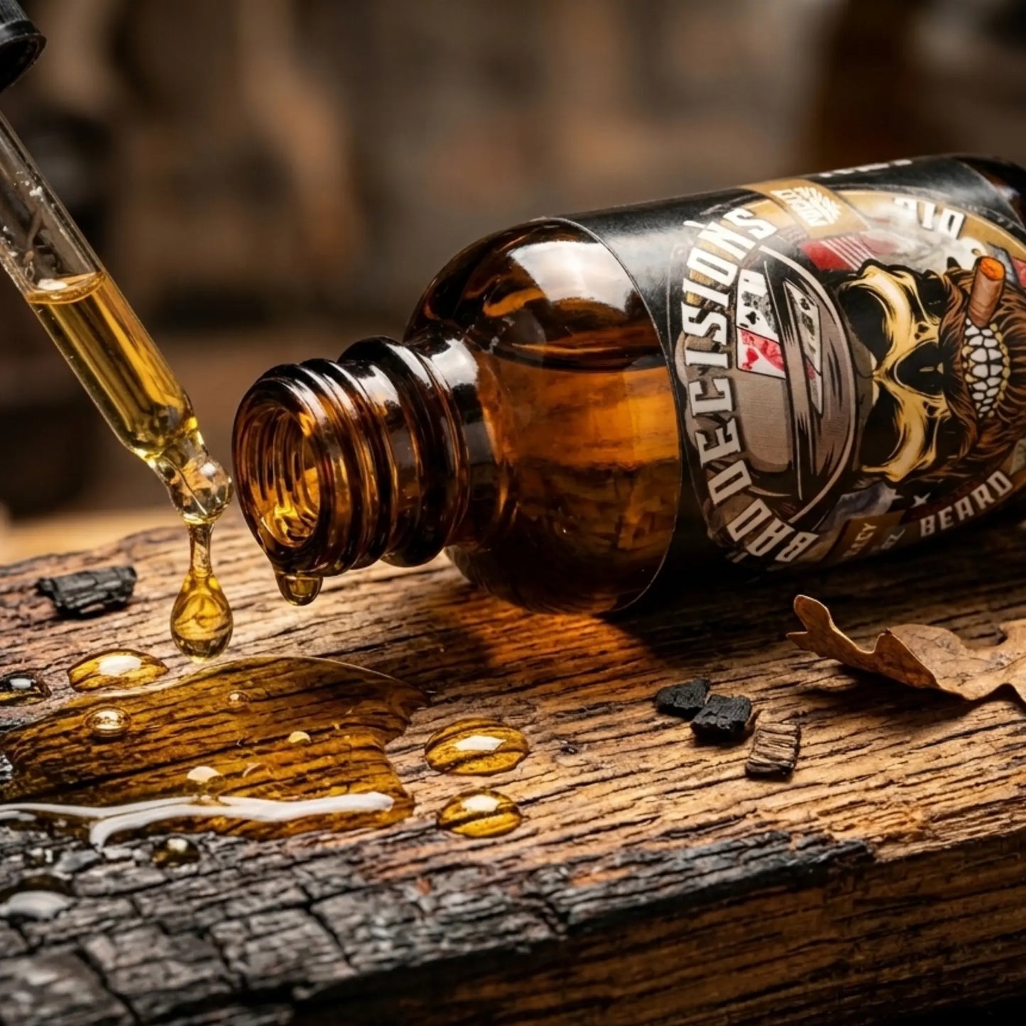 Bad Decisions 1oz Natural Beard Oil – Cedar, Sandalwood & American Bourbon