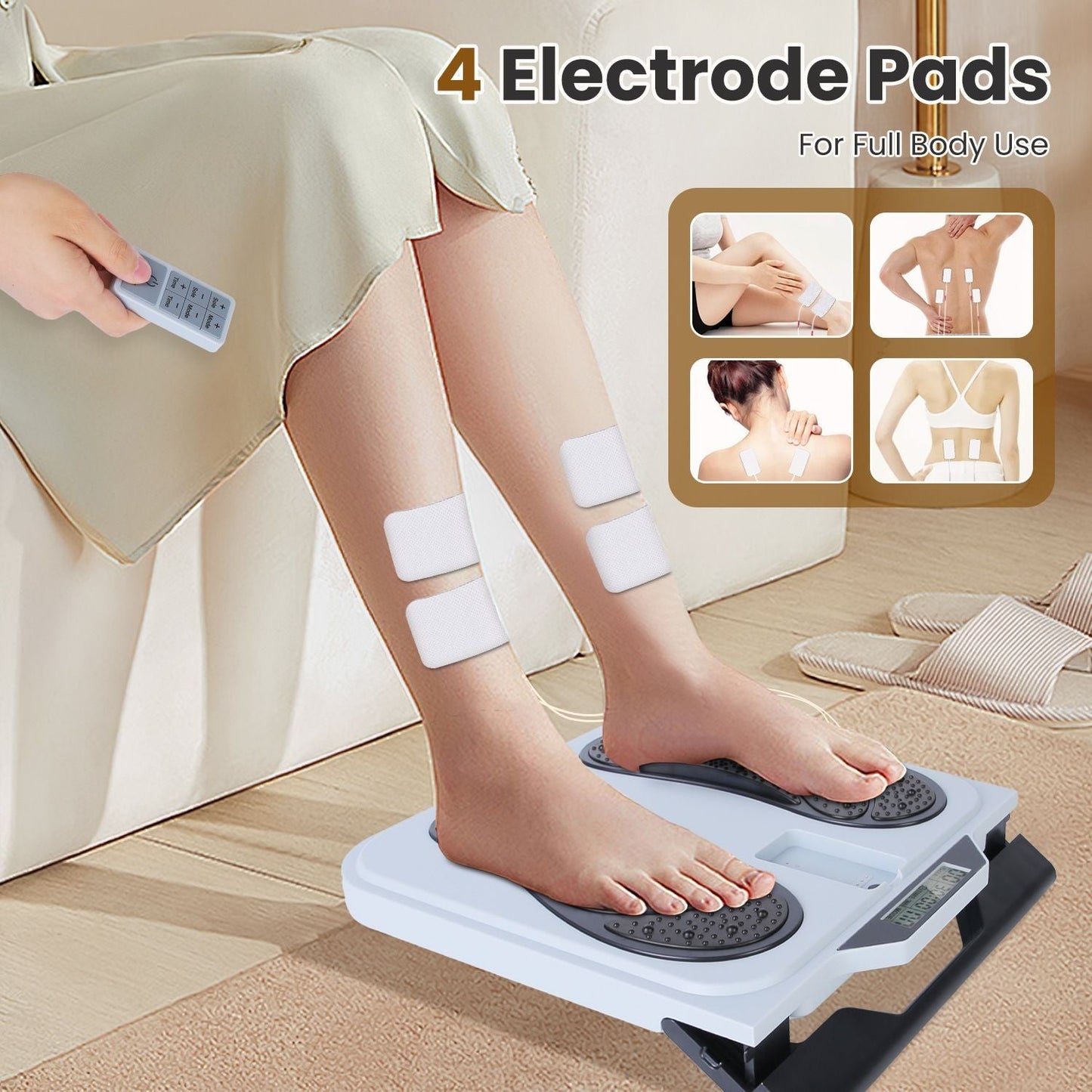 Rechargeable EMS & TENS Foot Massager with Remote Control