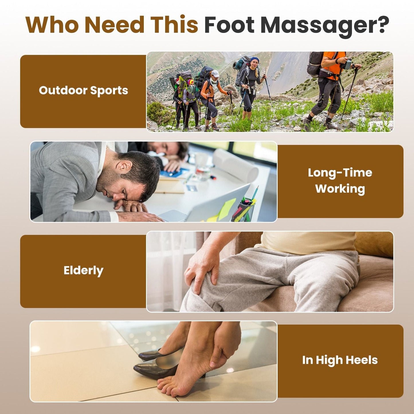 Rechargeable EMS & TENS Foot Massager with Remote Control
