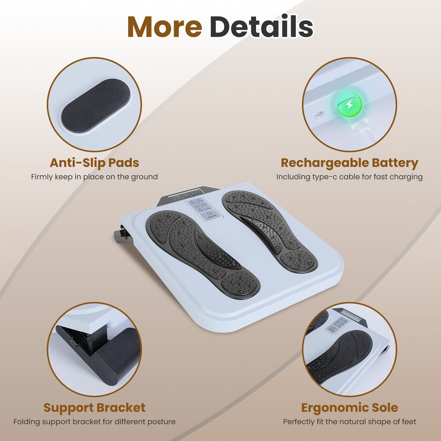 Rechargeable EMS & TENS Foot Massager with Remote Control