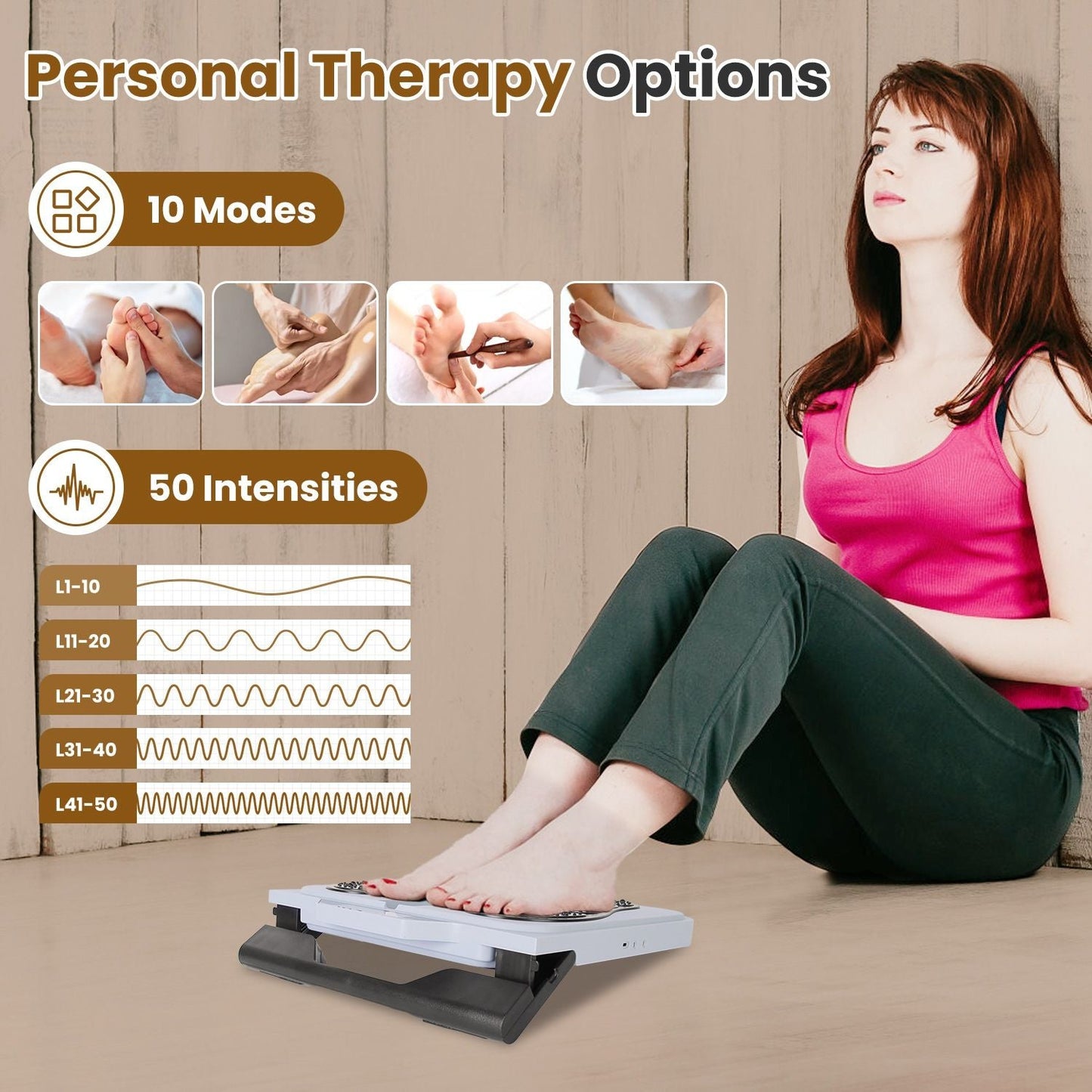 Rechargeable EMS & TENS Foot Massager with Remote Control