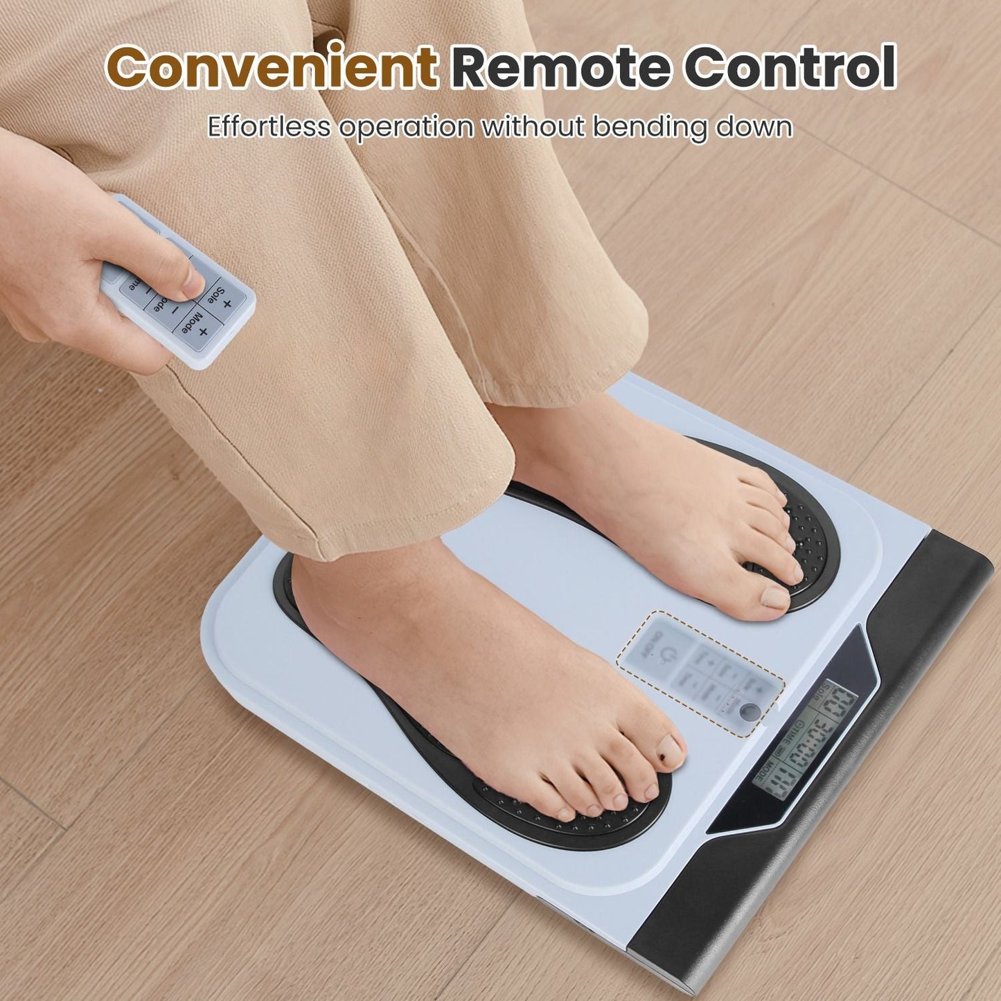 Rechargeable EMS & TENS Foot Massager with Remote Control