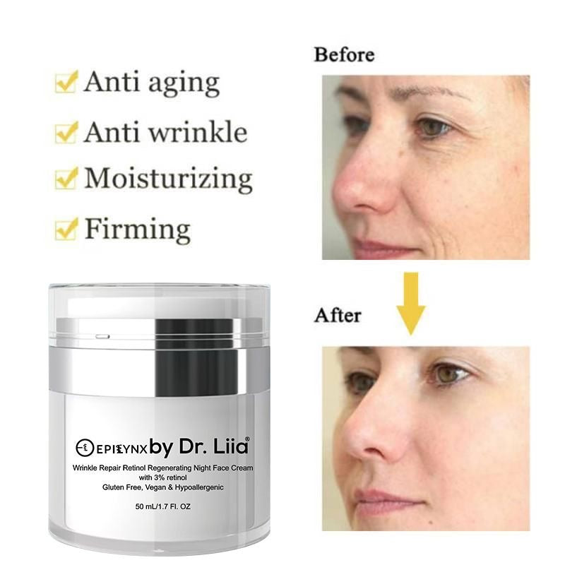 Wrinkle Repair Retinol Night Cream – Vegan & Gluten-Free Anti-Aging Moisturizer | 50ml