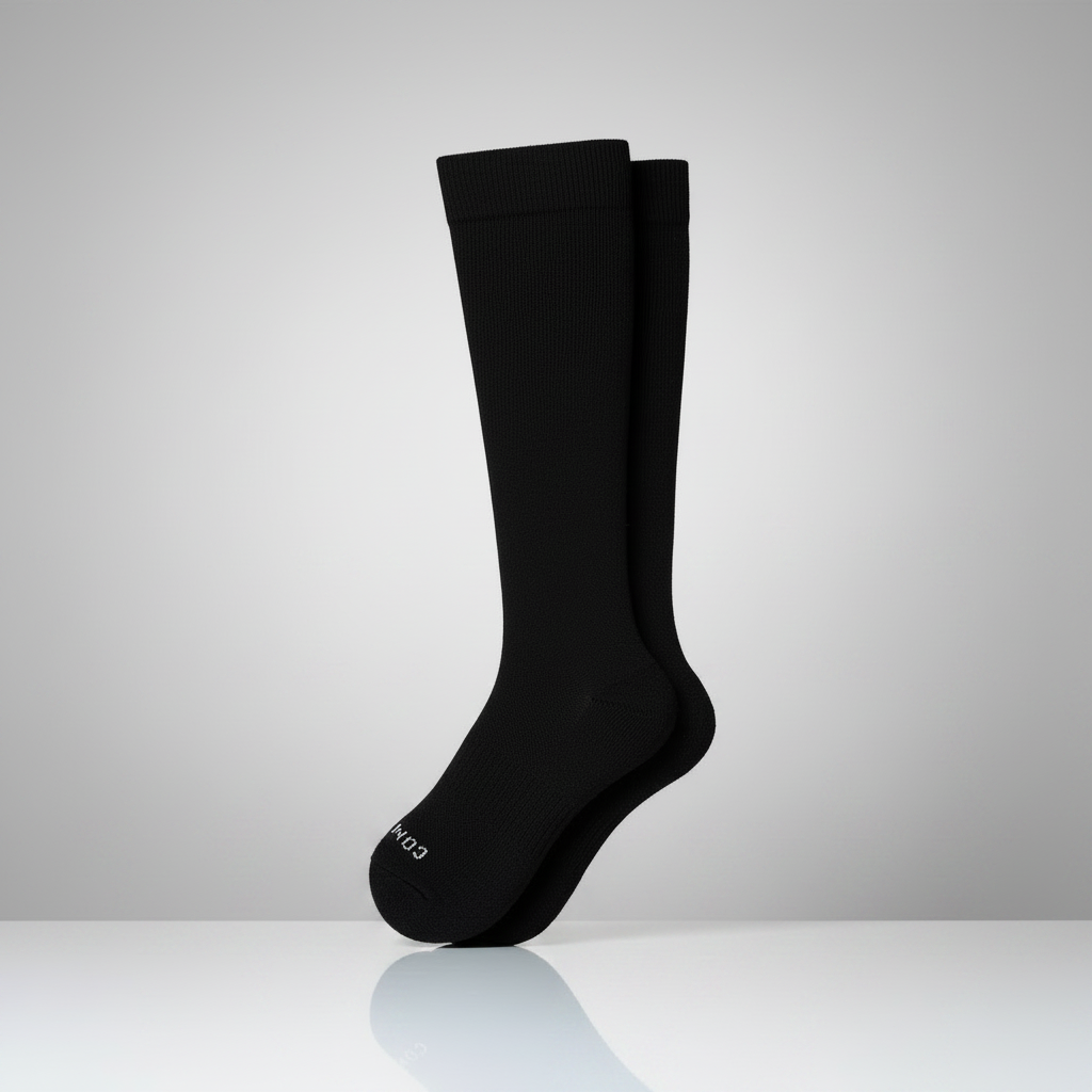 Knee-High Compression Socks - Jet Black (20-30 mmHg)