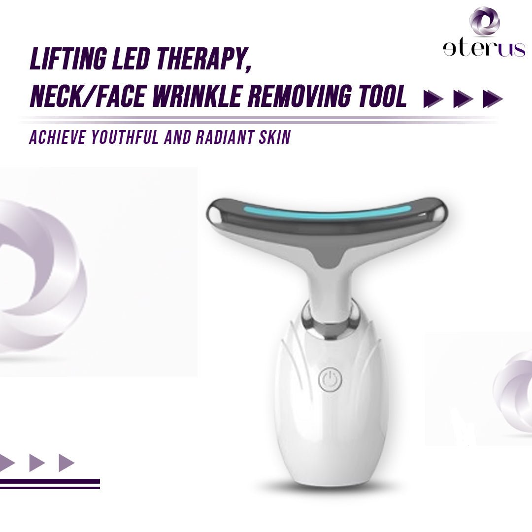 Neck & Face Lifting LED Therapy Massager – Ultrasonic, Microcurrent & LED Anti-Aging Device