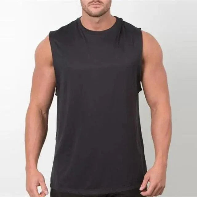 Men's Sleeveless Muscle Vest – Breathable Gym & Fitness Training Shirt