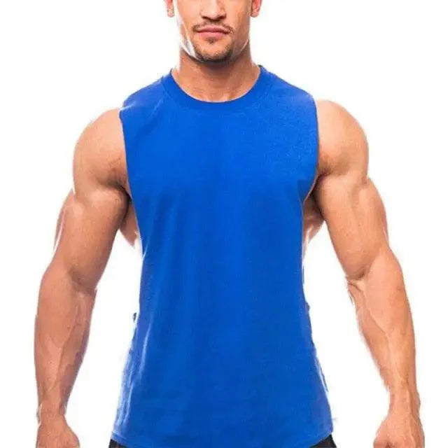 Men's Sleeveless Muscle Vest – Breathable Gym & Fitness Training Shirt