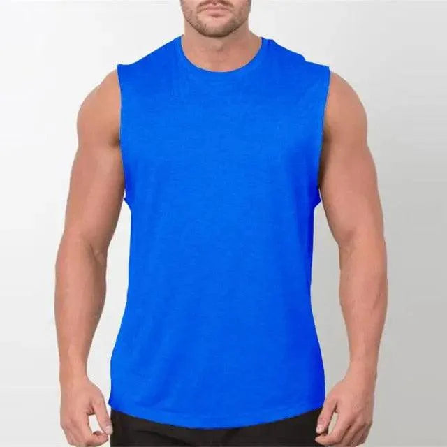 Men's Sleeveless Muscle Vest – Breathable Gym & Fitness Training Shirt