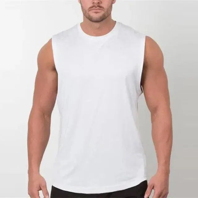 Men's Sleeveless Muscle Vest – Breathable Gym & Fitness Training Shirt