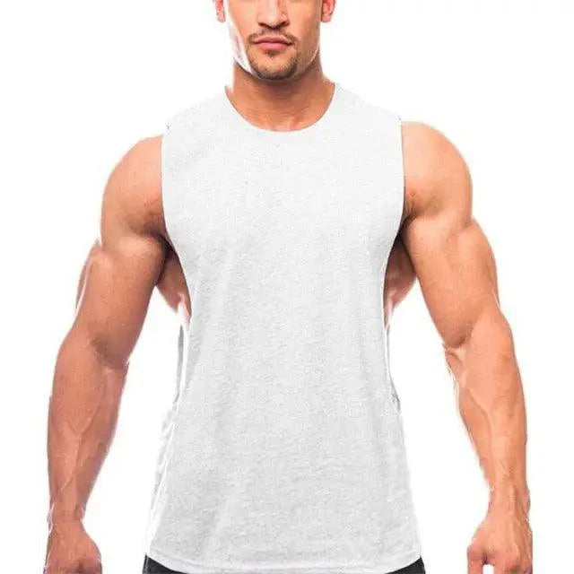 Men's Sleeveless Muscle Vest – Breathable Gym & Fitness Training Shirt