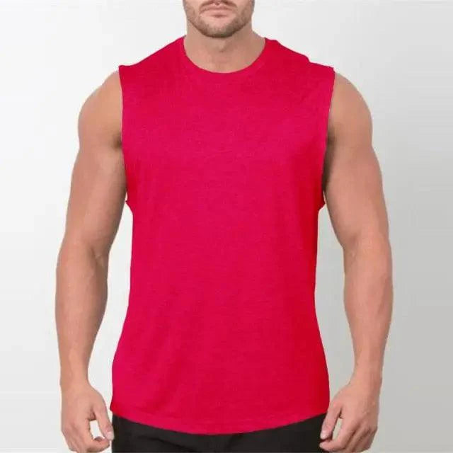 Men's Sleeveless Muscle Vest – Breathable Gym & Fitness Training Shirt