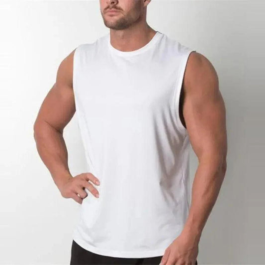 Men's Sleeveless Muscle Vest – Breathable Gym & Fitness Training Shirt