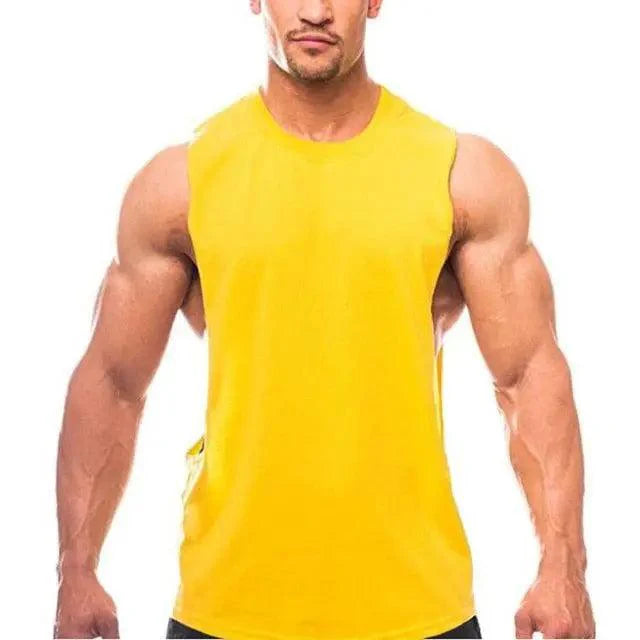Men's Sleeveless Muscle Vest – Breathable Gym & Fitness Training Shirt