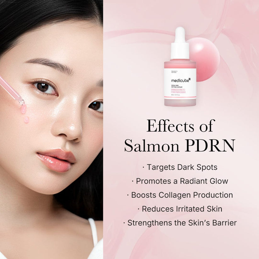 PDRN Pink Peptide Brightening Glow Serum | Collagen Hydrating & Firming Essence