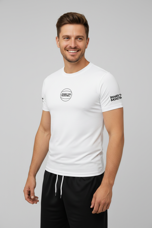 Performance Compression T-Shirt White - Athletic Model