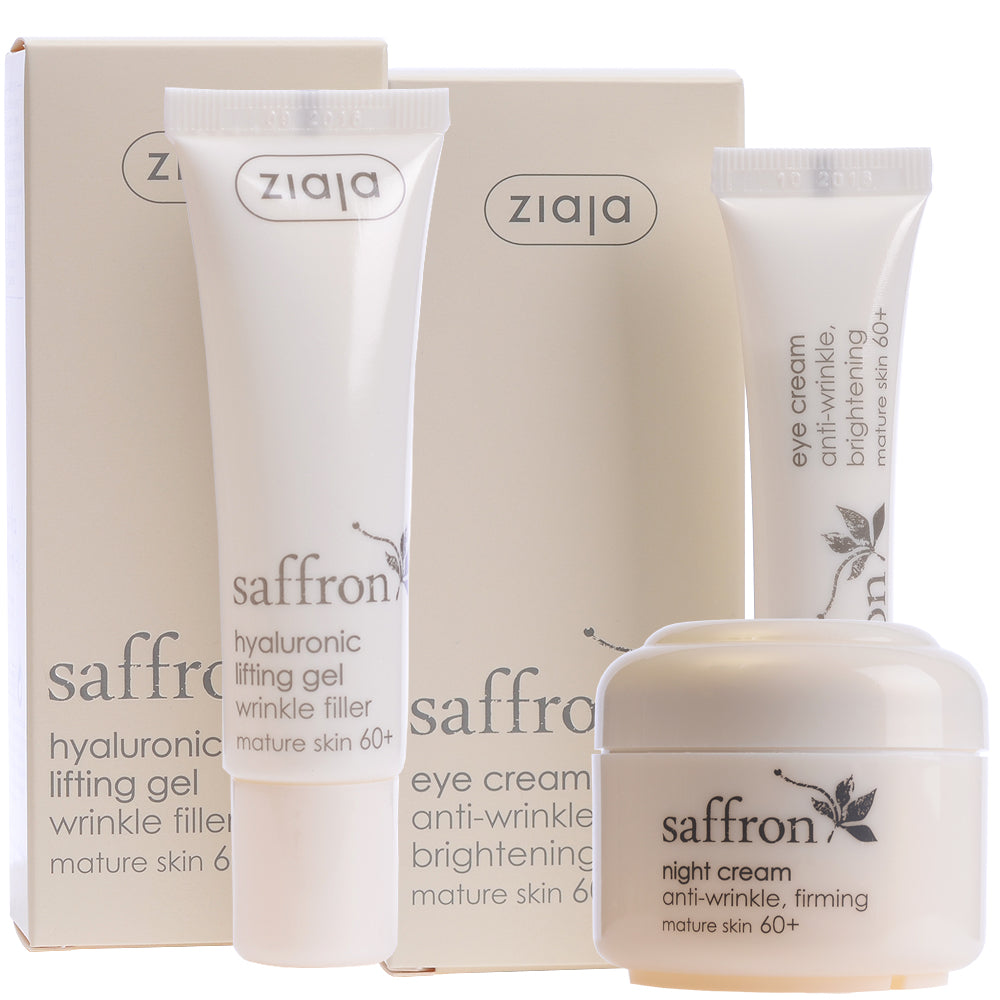 Saffron Anti-Aging Skincare Bundle by Ziaja – Night Cream, Eye Cream & Lifting Gel