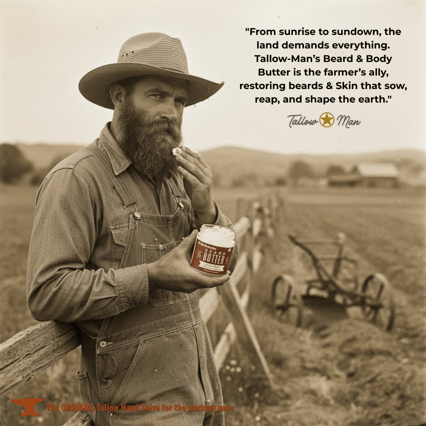 Tallow Man Old Time Barbershop Beard + Body Butter | Men's Grooming | 9oz